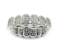 Lerpwige Parrillas de dientes de hip hop decorativas con diamantes dorados/plateados, para rapero, cosplay, alicates de articulación, pinza de corte de acero inoxidable, alicates combinados de bloqueo