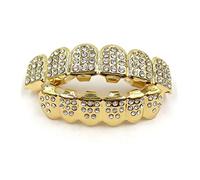 Lerpwige Parrillas de dientes de hip hop decorativas con diamantes dorados/plateados, para rapero, cosplay, alicates de articulación, pinza de corte de acero inoxidable, alicates combinados de bloqueo