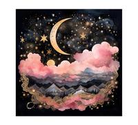 Lerpwige Patrón de flores de luna Astrología Mantel Altares Tela Cuadrada Diosa Mesa de Tarjetas Tela Brujería Cubierta Paño
