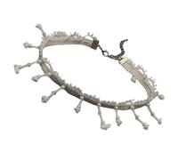 [Lerpwige] Precioso collar de gargantilla de encaje blanco Lolita con flecos fluidos accesorios de joyería para eventos casuales y temáticos, collar de tela suave