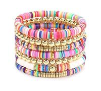 Lerpwige Pulsera única de tono suave y elástico, accesorio de moda hecho a mano, perfecto para fiestas en la playa y festivales, joyería de fiesta en la playa, talla única, como se describe