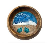 Lerpwige Resinas Océanos En Cuencos Decoración Con Líneas Vidas Aquatics Planta Tortuga Pez Estrellado Para Mesa Estante, Centros En Miniatura Playa Decorativa Resina Artesanía