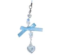 Lerpwige Sweet Bowknot Phone Charm Bows Guitarra Colgante Llavero para Bolsa Accesorios Teléfono Correa Cordón Cuentas Llavero Cadena Joyería