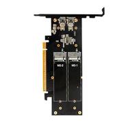 Lerpwige Tarjeta de expansión PCIe 5.0 NVMe de fácil instalación, 4 ranuras RAIDs 0/1/5 y discos duros sin herramientas para configuraciones rápidas, tarjeta de velocidad rápida