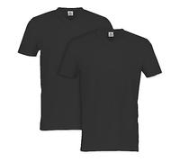 LERROS Pack Doble Camiseta Cuello en V, Negro, XL para Hombre