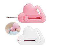 leruiyezs 2 Pcs Guía Magnética para Máquina De Coser 2 En 1 con Descosedor Retráctil,Rosa,Blanca,Imanes De Costura En Forma De Nube,Accesorio Universal para Dobladillos Exactos,Costuras Rectas