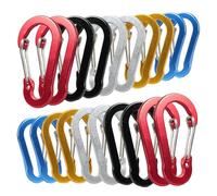 leruiyezs 20 pcs Mosqueton de Aluminio Resistente para Uso Diario y Actividades al Aire Libre, Mosquetones Pequeños con Cierre de Alambre, Mochilas, Correa de Perro y Camping