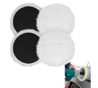 leruiyezs 4 Piezas Almohadillas De Pulido 125mm,Almohadillas De Lana Para Pulir,Con Fijación De Gancho,Bucle,Para Pulidora,Bosch Lijadora Orbital,Para Coche Madera Metal Faros,Uso Doméstico,Taller
