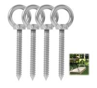 leruiyezs 4pcs Hembrillas Cerradas M10 X 80mm Pernos De Ojo Atornillador Tornillos M10 X 80mm geschlossener Inoxidable 304 Cáncamos De Suspensión Para Hamaca Silla Colgante Columpio Fijación En Madera