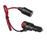 Leruiyezs Cable Alargador Coche 12V Con Interruptor Y Luz Indicadora Alargador Plano Mechero Del Coche 0,5 Metros Compatible Con Camión Barco Camper Mini Nevera Accesorios