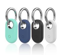 leruiyezs Paquete de 4 pcs Protectora Silicona para Smart Tag 2 Samsung, Antigolpes y Anticaídas con Llavero Metálico Resistente, Compatible con Galaxy Smarttag2, Ideal para Seguimiento y Protección