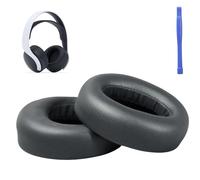 leruiyezs Para Almohadillas Auriculares Sony PS5 Almohadillas Cascos Sony PS5 Negra Cuero Proteico con Espuma Viscoelástica Recambio Cascos PS5 para Auriculares Pulse 3D Aislamiento Acústico y Confort