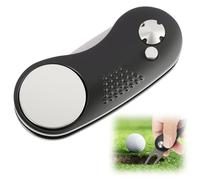 leruiyezs Portapuros De Golf Divot Tool Plegable con Botón Desplegable Y Marcador Golf Magnético Pitchgabel Golf Compacto De Acero Inoxidable Golf Tenedor Multiusos para Reparación De Green