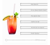 leruiyezs Set 6 Pajitas Cristal Reutilizables 20cm, Pajitas De Cristal Resistentes Con Cepillo, Glass Straws Para Cócteles Latte Highball Batidos Smoothies, Pajita Transparente Ecológica Duradera