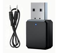 leruiyezs USB Bluetooth Coche - Adaptador Bluetooth 5.1 USB con Doble Salida AUX, Micrófono Integrado, Plug and Play, Compatible con Radio Coche, Altavoces, Amplificadores KN318