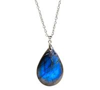 leryveo Colgante de piedra lunar,Collar de piedra lunar | Colgante de gota de agua natural Resplandor iridiscente - Joyería de piedras preciosas, colgante de piedra para uso diario en fiestas.