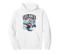 Les Arcs France Esquí Retro Montaña Gráfico Sudadera con Capucha