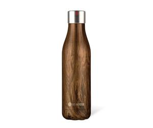 Les ARTISTTES Paris A-2234 Bottle'Up, Termo 750 ml, Botella isotérmica, Botella sin BPA, Reutilizable, mantiene caliente 12 horas y frío 24 horas, acero inoxidable, diseño de madera
