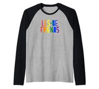 Les-Be Friends Funny Cute LGBTQ Lesbian Pride Arte estético Camiseta Manga Raglan