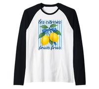 Les citrons Limones Franceses Estética Coqueta Verano Vintage Camiseta Manga Raglan