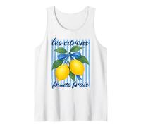 Les citrons Limones Franceses Estética Coqueta Verano Vintage Camiseta sin Mangas