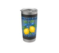 Les citrons Limones Franceses Estética Coqueta Verano Vintage Vaso térmico de acero inoxidable de doble pared