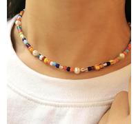 Les Cléias Collar corto acero inoxidable Fantasia con perlas de agua dulce, talla única, Acero inoxidable, No es una piedra preciosa