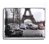 Les Collections Rétro - Placa de metal para Renault 4 CV (20 x 15 cm)