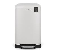 Les Collectors - Papelera de cocina con pedal de acero inoxidable n.º 728 blanco, capacidad 30L, compacto, cubo interior extraíble, diseño elegante, acabado mate, resistente, cierre de tapa silenciosa