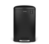 Les Collectors - Papelera de cocina con pedal de acero inoxidable n.º 505, color negro, capacidad 20L, cubo interior extraíble acabado mate, resistente, cierre de tapa silenciosa