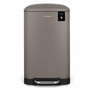 Les Collectors N°883 - Papelera Con Pedal, Capacidad 50 L, Silenciosa, Forma Rectangular, Taupe, Acero Inoxidable, 37,5x34,5x67 Cm