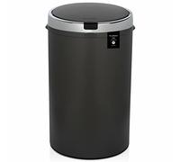 Les Collectors N°347-Papelera Automática, Capacidad 42L, Sensor Apertura Infrarrojos, Silenciosa, Forma Redonda, Edición Gris Oscuro, Acero Inoxidable, 30x30x72 Cm, Metal, 42 L