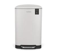 Les Collectors - Papelera de cocina con pedal de acero inoxidable n.º 528, capacidad 20L, cubo interior extraíble, acabado mate, resistente, cierre de tapa silenciosa, color blanco