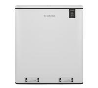 Les Collectors Papelera de reciclaje a pedal N°918 Capacidad 60 L, 2 Compartimentos 30 L, Cubos amovibles, Reciclaje, Clasificación selectiva, Cierre silencioso, Blanco