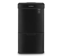 Les Collectors Papelera de reciclaje con sensor N°1012, Acero inoxidable, 69L, 3 Compartimentos (47+11+11L), Apertura superior automática, Detección por infrarrojos, Cierre silencioso, Negro