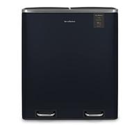 Les Collectors Papelera de reciclaje de pedal N°908 Capacidad 60 L, 2 compartimentos 30 L, Pesado, Cocina, Cubos extraíbles, Reciclaje, Clasificación selectiva, Cierre silencioso, Azul noche