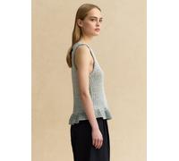 LES COPAINS, Black And White Regular Fit Knit Top With Frill, Mujer, Blanco/negro, Talla: 40