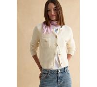 LES COPAINS, Cárdigan Beige De Puro Algodón, Mujer, Blanco crema, Talla: 38