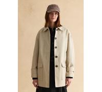 LES COPAINS, Gabardina Beige De Mezcla De Algodón Corte Regular Con Cinturón, Mujer, Arena, Talla: S