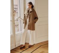 LES COPAINS, Gabardina Marrón De Puro Algodón, Mujer, Verde militar, Talla: M
