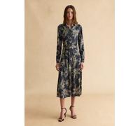 LES COPAINS, Vestido Camisero Multicolor En Mezcla De Viscosa Ajustado Regular Con Estampado Floral, Mujer, Negro/Blanco, Talla: 40