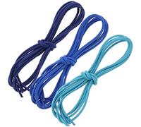 Les Cordones franceses - Cordones redondos y gruesos - 3 mm - 100% algodón - Unisex - En lote: - Fabricado en Francia - Empresa Patrimonio Vivant, Azul King / Azul Blason / Azul Turquesa, 90