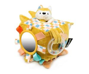 LES DÉGLINGOS Cyranos el Zorro Juguete de Despertar, Color Amarillo Mostaza, 40 cm (35236)