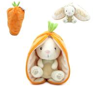 Les Déglingos - FLIPETZ - Peluche Gadget Le Conejo y Zanahoria - Conejo - Funda Reversible - Peluche para bebé - Ideas para Regalos de Nacimiento