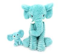 Les Déglingos Les PTIPOTOS by Peluche Maman Bebe - Cualquier Dulce - Regalo de Nacimiento de cumpleaños de Navidad - DIMOITOU L'ELEFANANT Maman & Bebee - 24 cm - Azul Aqua