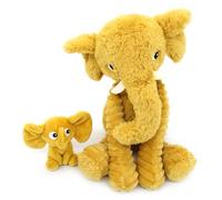 LES DÉGLINGOS Les PTIPOTOS by Peluche Maman Bebe - Cualquier Dulce - Regalo de Nacimiento de cumpleaños de Navidad - DIMOITOU EL Elephant Maman & Bebe- 24 cm - Mostaza