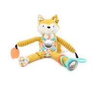 Les Déglingos - Peluche de actividad Nomade Cyranos Le Renard - Amarillo mostaza - Juguete de despertar para bebé - Idea de regalo - Desde el nacimiento - 36 cm