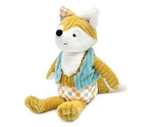 LES DÉGLINGOS - Peluche Original Cyranos Le Renard - Pana Ultra Suave - 27 cm - Amarillo Mostaza - Adecuado Desde el Nacimiento