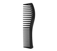 Les dents arrondies empêchent la blessure de cuir chevelu pour le matériel professionnel 18x5cm d'ABS d'utilisation Uplory démêlant, dent large de peigne de cheveux (Negro)