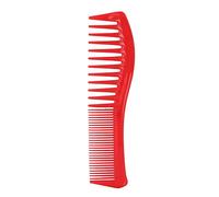 Les dents arrondies empêchent la blessure de cuir chevelu pour le matériel professionnel 18x5cm d'ABS d'utilisation Uplory démêlant, dent large de peigne de cheveux (Rojo)